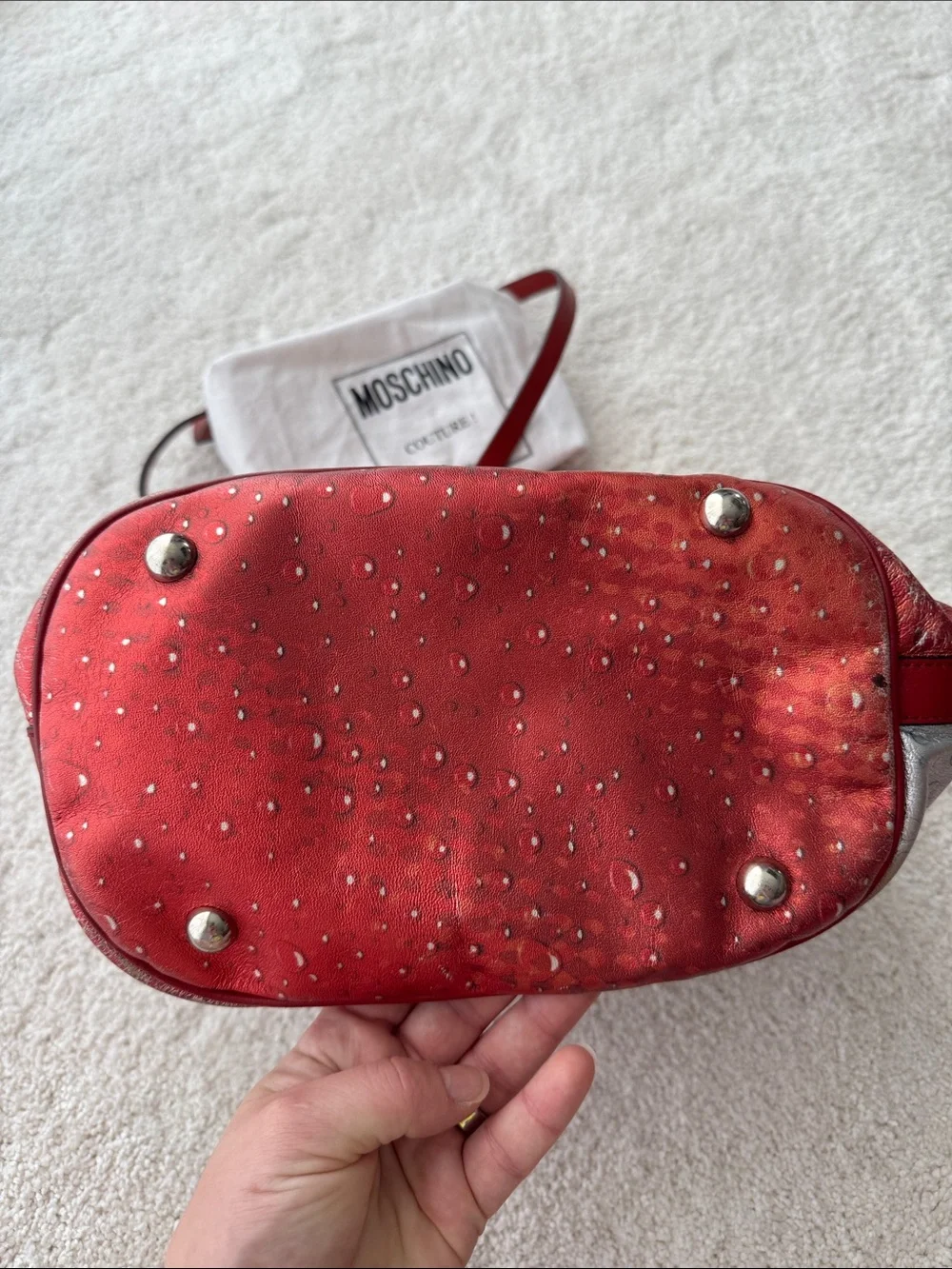 Moschino Red & Silver Coca-Cola Graphic Crossbody Bag